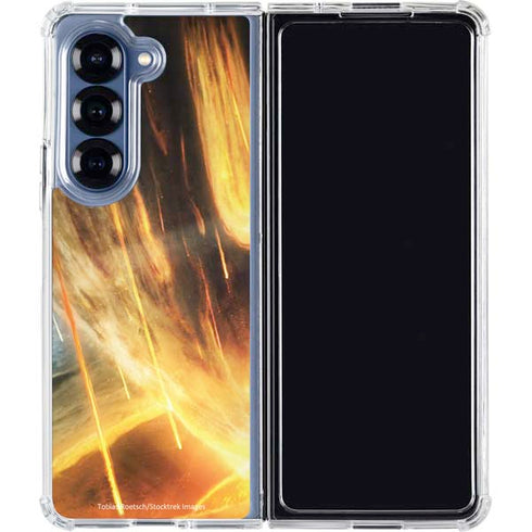 StockTrek Giant Asteroid Collides with Planet Earth Galaxy Z Fold6 Clear Case
