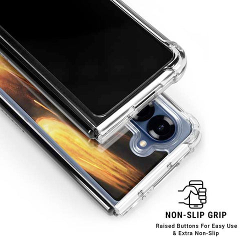 StockTrek Giant Asteroid Collides with Planet Earth Galaxy Z Fold6 Clear Case