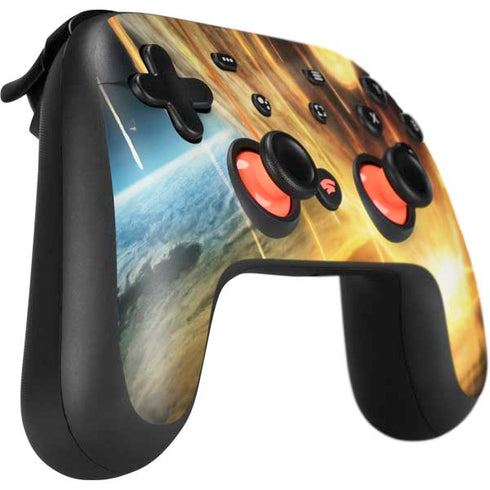 StockTrek Giant Asteroid Collides with Planet Earth Google Stadia Controller Skin