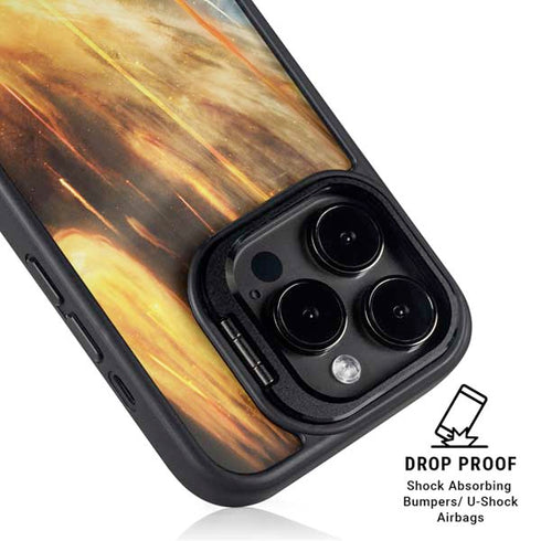 StockTrek Giant Asteroid Collides with Planet Earth iPhone 15 Pro Kickstand Case
