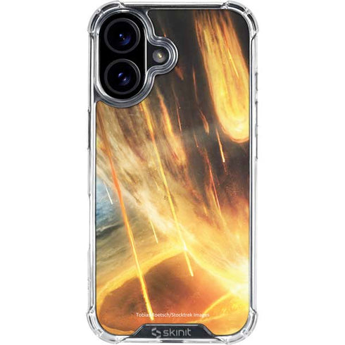 StockTrek Giant Asteroid Collides with Planet Earth iPhone 16 Plus Clear Case