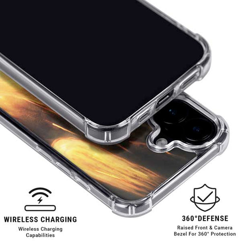 StockTrek Giant Asteroid Collides with Planet Earth iPhone 16 Plus Clear Case