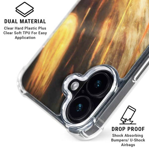 StockTrek Giant Asteroid Collides with Planet Earth iPhone 16 Plus Clear Case