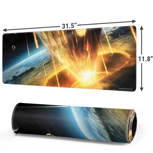 StockTrek Giant Asteroid Collides with Planet Earth Gaming Mouse Pad