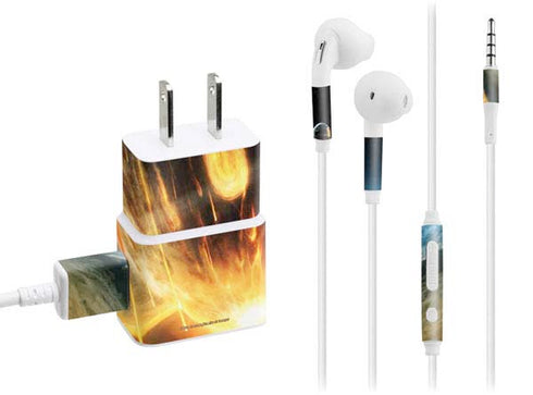 StockTrek Giant Asteroid Collides with Planet Earth Phone Charger Skin