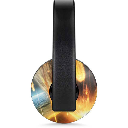 StockTrek Giant Asteroid Collides with Planet Earth PlayStation 4 Gold Wireless Headset Skin