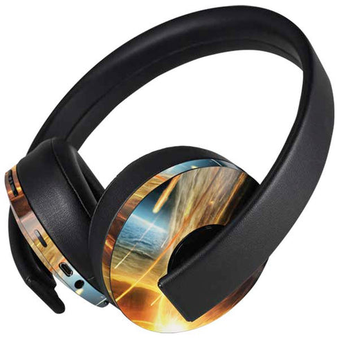 StockTrek Giant Asteroid Collides with Planet Earth PlayStation 4 Gold Wireless Headset Skin