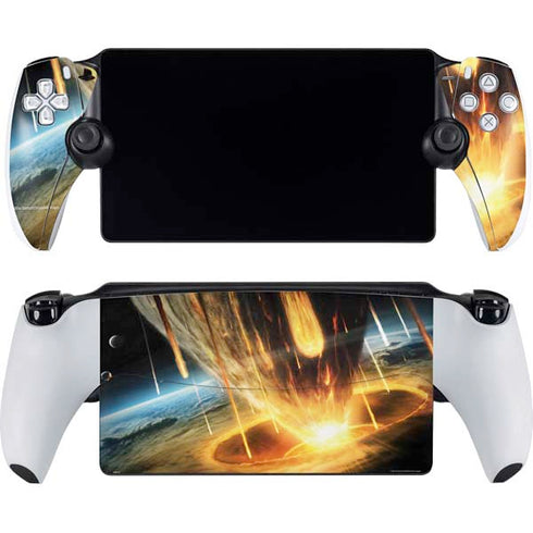 StockTrek Giant Asteroid Collides with Planet Earth PlayStation Portal Remote Player Skin