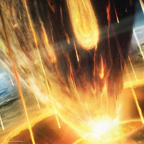 StockTrek Giant Asteroid Collides with Planet Earth PS4 Pro Console Skin