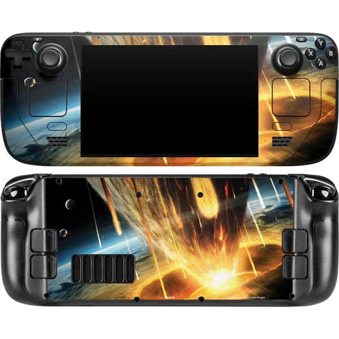 StockTrek Giant Asteroid Collides with Planet Earth Steam Deck Handheld Gaming Computer OLED Skin