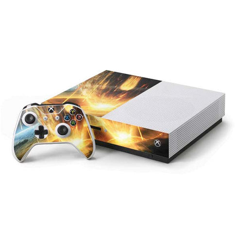 StockTrek Giant Asteroid Collides with Planet Earth Xbox One S Console and Controller Bundle Skin