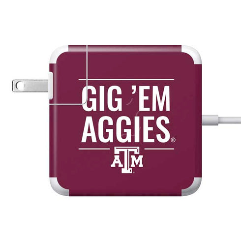 Texas A&M University Gig Em Aggies 85W Power Adapter (15 and 17 inch MacBook Pro Charger) Skin