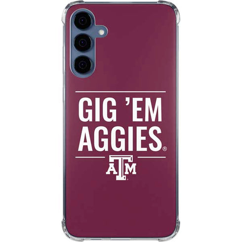 Texas A&M University Gig Em Aggies Galaxy A55 5G Clear Case