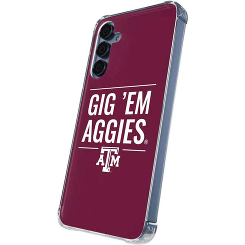 Texas A&M University Gig Em Aggies Galaxy A55 5G Clear Case