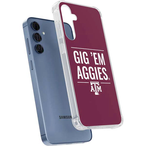 Texas A&M University Gig Em Aggies Galaxy A55 5G Clear Case