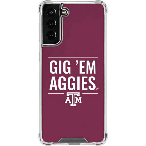Texas A&M University Gig Em Aggies Galaxy S22 Plus Clear Case