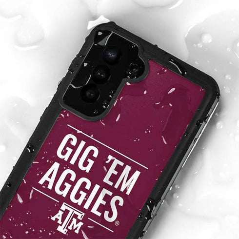 Texas A&M University Gig Em Aggies Galaxy S24 Plus Waterproof Case