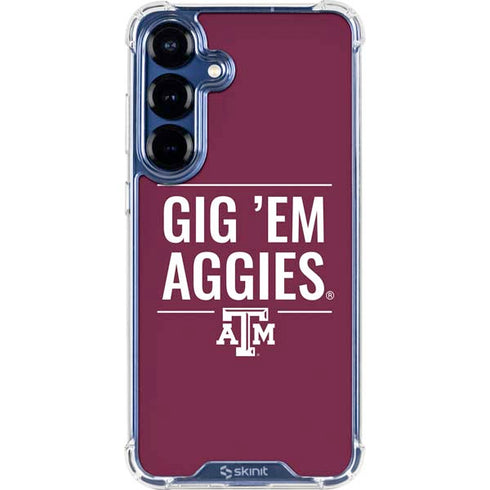 Texas A&M University Gig Em Aggies Galaxy S25 FE Clear Case