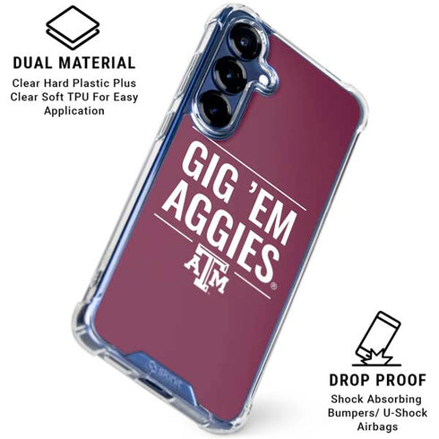 Texas A&M University Gig Em Aggies Galaxy S25 Plus Clear Case