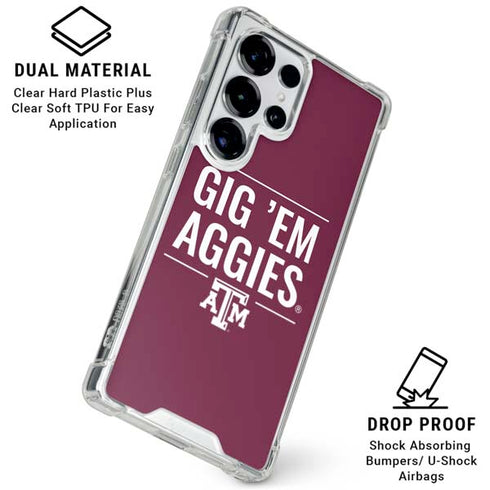 Texas A&M University Gig Em Aggies Galaxy S25 Ultra Clear Case