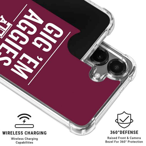 Texas A&M University Gig Em Aggies Galaxy S26 Plus Clear Case
