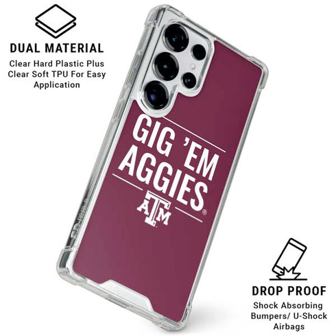 Texas A&M University Gig Em Aggies Galaxy S26 Ultra Clear Case