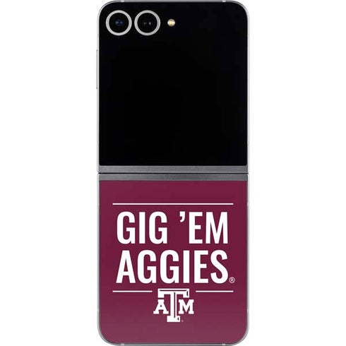 Texas A&M University Gig Em Aggies Galaxy Z Flip6 Skin