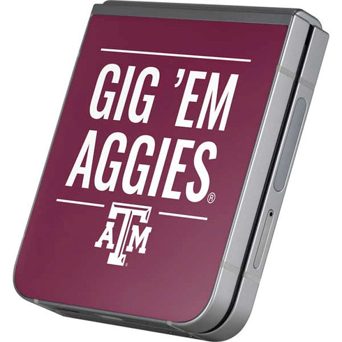 Texas A&M University Gig Em Aggies Galaxy Z Flip6 Skin