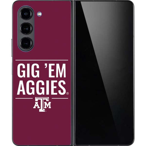 Texas A&M University Gig Em Aggies Galaxy Z Fold5 5G Skin
