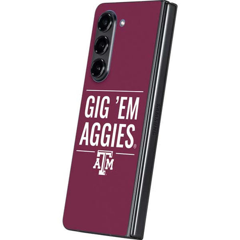 Texas A&M University Gig Em Aggies Galaxy Z Fold5 5G Skin