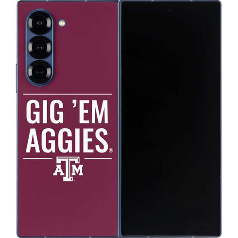Texas A&M University Gig Em Aggies Galaxy Z Fold6 Skin