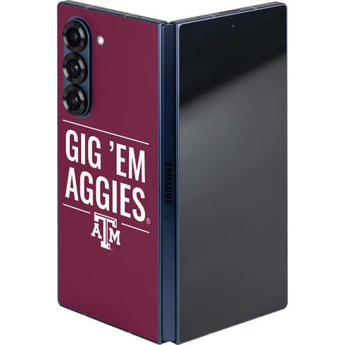 Texas A&M University Gig Em Aggies Galaxy Z Fold6 Skin