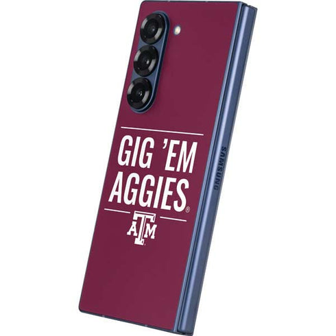 Texas A&M University Gig Em Aggies Galaxy Z Fold6 Skin