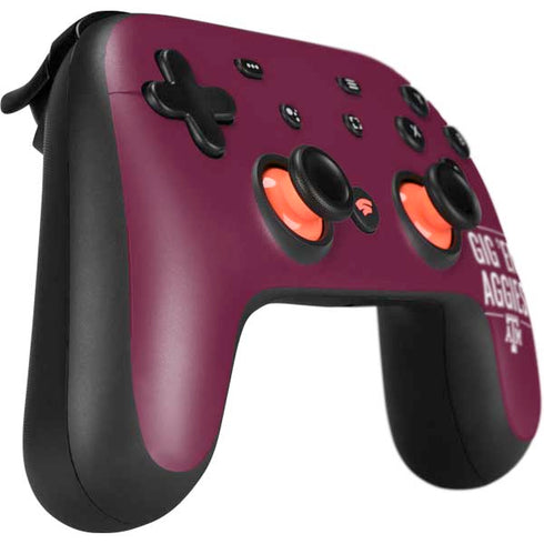 Texas A&M University Gig Em Aggies Google Stadia Controller Skin