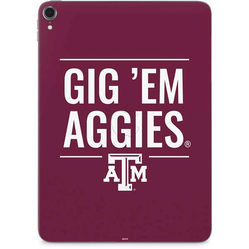 Texas A&M University Gig Em Aggies Apple iPad Pro Skin