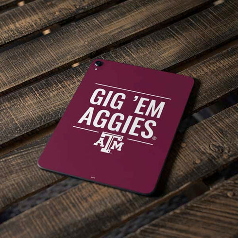 Texas A&M University Gig Em Aggies Apple iPad Pro Skin