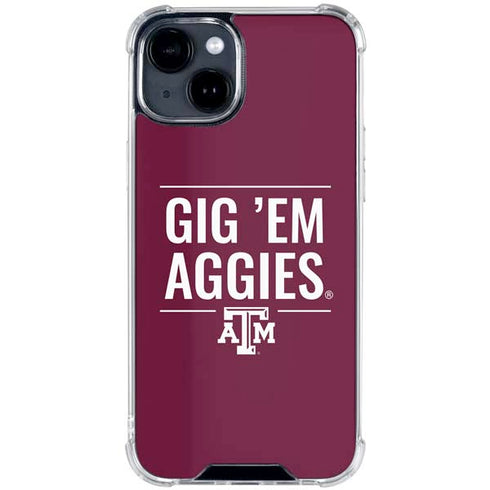 Texas A&M University Gig Em Aggies iPhone 15 Clear Case