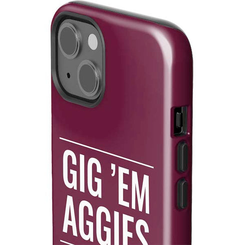 Texas A&M University Gig Em Aggies iPhone 15 Impact Case