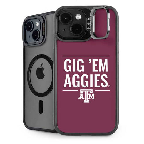 Texas A&M University Gig Em Aggies iPhone 15 Plus Kickstand Case