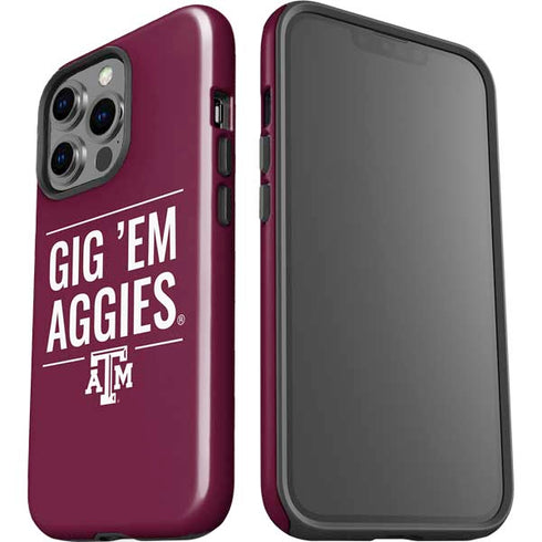 Texas A&M University Gig Em Aggies iPhone 15 Pro Impact Case