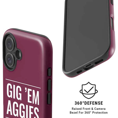 Texas A&M University Gig Em Aggies iPhone 16 Magsafe Impact Case