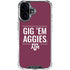 Texas A&M University Gig Em Aggies iPhone 16 Plus Clear Case