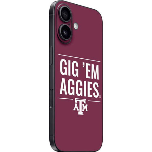 Texas A&M University Gig Em Aggies iPhone 16 Plus Skin