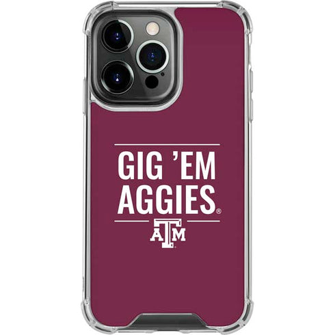 Texas A&M University Gig Em Aggies iPhone 16 Pro Clear Case