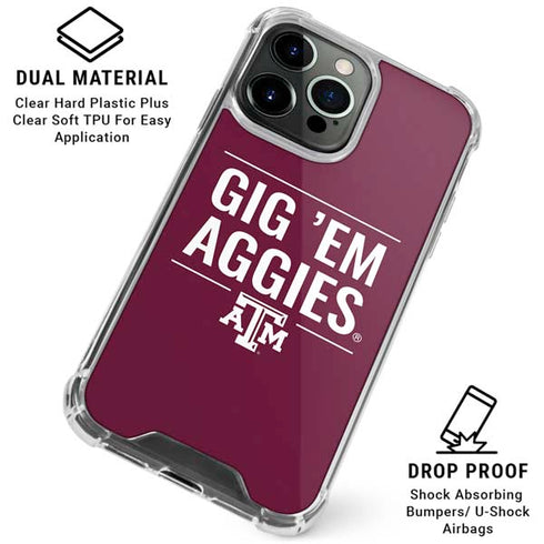 Texas A&M University Gig Em Aggies iPhone 16 Pro Clear Case