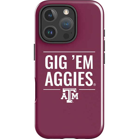 Texas A&M University Gig Em Aggies iPhone 16 Pro Impact Case