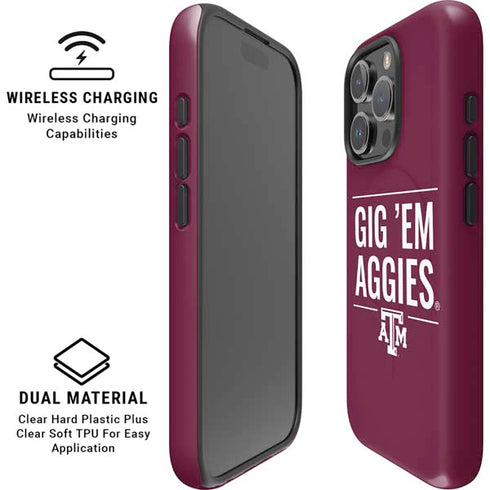Texas A&M University Gig Em Aggies iPhone 16 Pro Magsafe Impact Case