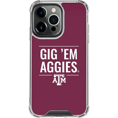 Texas A&M University Gig Em Aggies iPhone 16 Pro Max Clear Case