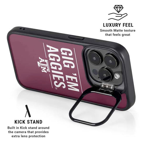 Texas A&M University Gig Em Aggies iPhone 16 Pro Max Kickstand Case