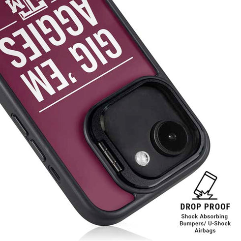 Texas A&M University Gig Em Aggies iPhone 16e Kickstand Case